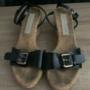 Stella McCartney black wedge sandal 39